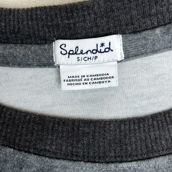 Splendid Women's Leaf Camo Crewneck Sweatshirt Gray Size S Casual Long Sleeve - Picture 9 of 13